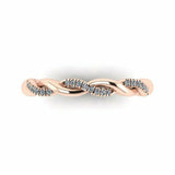 1ct Round Cut Diamond Braided Infinity Wedding Ring Band 14k Rose Gold Finish
