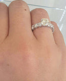 2.4ct Engagement Ring Round Cut Diamond Accents Solitaire 14k White Gold Finish