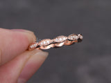 0.2ct Round Cut Moissanite Eternity Stackable Wedding Band 14k Rose Gold Plated