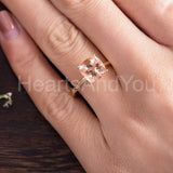 1ct Cushion Cut Simulated Morganite Solitaire Engage Ring 14k Rose Gold Plated