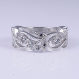 2ct Round Cut Diamond Wedding Ring Band 14k White Gold Finish Mligrain Filigree