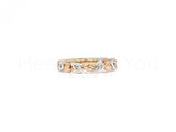 0.15ct Round Cut Moissanite Anniversary Women Wedding Band 14k Dual Gold Plated
