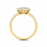 1.3ct Engagement Ring Marquise Cut Diamond Accent Halo 14k Yellow Gold Finish