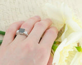 0.5ct Princess Cut Black Diamond Solitaire Engagement Ring 14k White Gold Finish