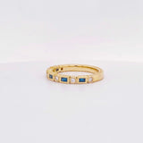 0.5ct Baguette Cut Simulated Sapphire Eternity Wed Band 14k Yellow Gold Plated