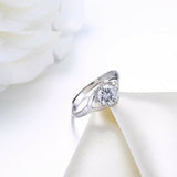0.6ct Round Cut Diamond Engagement Ring 14k White Gold Finish Unique Solitaire
