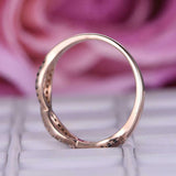 1ct Round Cut White and Black Diamond Wedding Band Infinity 14k Rose Gold Finish