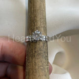 0.5ct Round Cut Moissanite Solitaire Band Wedding Ring Set 14K White Gold Plated