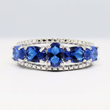 3Ct Oval Cut Blue Sapphire Stylish Vintage Engagement Ring 14K White Gold Finish
