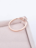 0.5ct Round Diamond Engagement Ring Dainty Minimalist Women 14k Rose Gold Finish