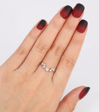 1ct Round Cut Diamond Wedding Band Unique Curved Stackable 14k White Gold Finish