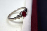 0.4ct Engagement Ring Oval Cut Pink Ruby Solitaire Women 14k White Gold Finish