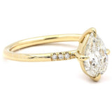0.5ct Pear Simulated Diamond Minimalist Engagement Ring 14k Yellow Gold Plated
