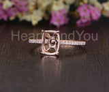 0.45ct Oval Stone Ring Setting Round Simulated Semi Mount 14k Rose Gold Plated