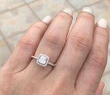 2Ct Cushion Cut Diamond Delicate Halo Engagement Ring 14K White Gold Finish