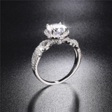 3ct Round Cut Diamond Engagement Ring 14k White Gold Finish Halo Stylish Unique