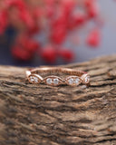 0.5ct Round Cut Moissanite Half Eternity Stackable Wed Band 14k Rose Gold Plated