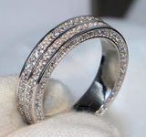 3ct Round Cut VVS1D Diamond Wedding Ring Band 14k White Gold Finish Anniversary