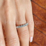 0.1ct Round Cut Moissanite Stackable Women Wedding Band 14k White Gold Plated