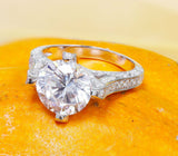Fancy Solitaire Engagement Ring 2ct Round Cut VVS1 Diamond 14k White Gold Finish