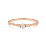 0.3ct Round Cut Moissanite Petite Stackable Wedding Band 14K Yellow Gold Plated