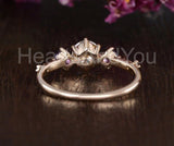 0.5ct Round Cut Moissanite Art Deco Women Engagement Ring 14k Yellow Gold Plated