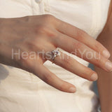 1ct Oval Cut Simulated Morganite Unique Engagement Ring 14k Yellow Gold Plated