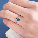 0.5ct Oval Cut Simulated Sapphire Petite Engagement Ring 14k Yellow Gold Plated