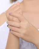 0.01ct Round Cut Moissanite Curved Women Wedding Band 14k Yellow Gold Plated