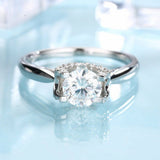 2.1ct Round Diamond Unique Tension Setting Solitaire Ring 14k White Gold Finish