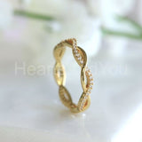 0.2ct Round Cut Moissanite Twisted Infinity Wedding Band 14k Rose Gold Plated
