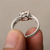 1.7ct Oval Cut Peach Morganite Engagement Ring 18k White Gold Finish Split Shank