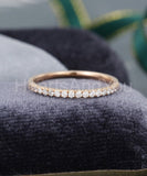 0.2ct Round Cut Moissanite Half Eternity Women Wedding Band 14k Rose Gold Plated