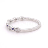 0.35ct Round Cut Moissanite Half Eternity Wedding Band 14k White Gold Plated