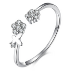 1Ct Round Cut Diamond Floral Butterfly Open Engagement Ring 14K White Gold Over