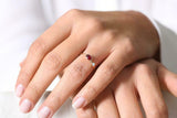 1ct Oval Cut Pink Ruby Two Stone Minimalist Engagement Ring 14k Yellow Gold Over