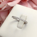 0.45ct Round Cut Moissanite Half Eternity Wedding Band 14k White Gold Plated