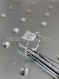 2.3ct Emerald Simulated Diamond Single Prong Accents Ring 14k White Gold Plated