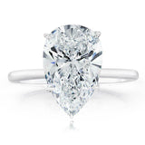 1.2ct Pear Cut Diamond Engagement Ring 14k White Gold Finish 4 Prong Solitaire