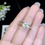 2.2ct Engagement Ring Round Cut Diamond Fleur De Lis 14k White Gold Finish