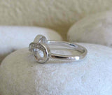 1.4ct Round Cut Diamond Engagement Ring Infinity Solitaire 18k White Gold Finish