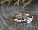 1.2ct Round Cut Diamond Engagement Ring 14k Rose Gold Finish Infinity Wedding