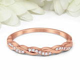 0.5ct Round Cut Diamond Wedding Band Infinity Twisted Rope 14k Rose Gold Finish