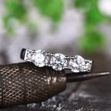 2.2ct Round Cut Moissanite Anniversary Women Wedding Band 14K White Gold Plated