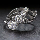 3Ct Round Cut VVS1/D Diamond Unique Stylish Engagement Ring 14K White Gold Over