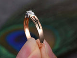 0.25ct Round Cut Diamond Engagement Ring Solitaire Split Shank 14k RoseGold Over