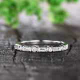 0.5ct Baguette Diamond Half Eternity Anniversary Wedding Band 14k WhiteGold Over