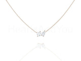 1ct Pear Cut Simulated Diamond Toi Et Moi Pendant Chain 14k White Gold Plated