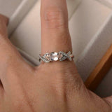 2ct Marquise Cut Morganite Solitaire with Cross Accent Ring 14k WhiteGold Finish