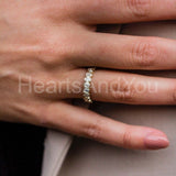 0.3ct Oval Cut Simulated Diamond Bezel Set Wedding Band 14k Yellow Gold Plated